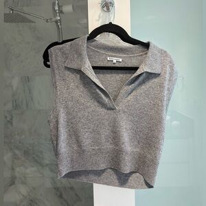 Reformation Gray Cashmere Top